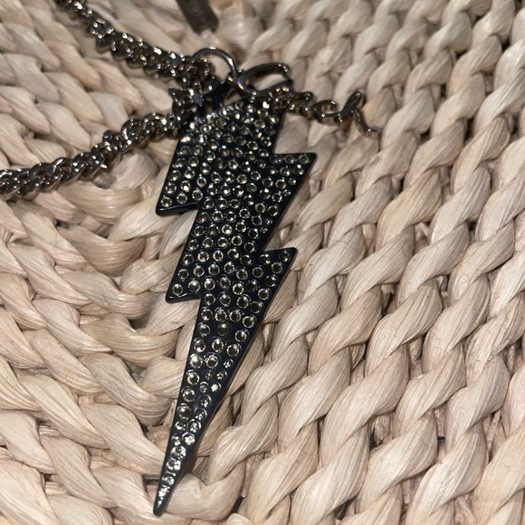 RARE Coach Black and Silver Lightning Bolt chain - Picture 1 of 4
